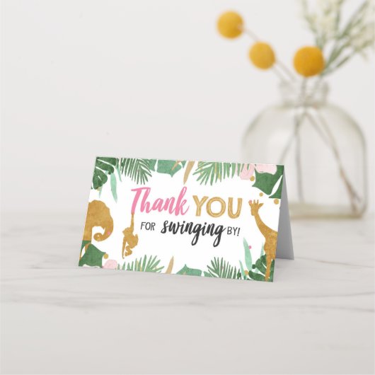 Safari Animals Treat Bag Topper Goodie Label Gold Plaatskaartje (Voorkant)