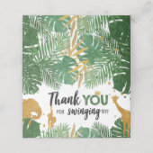 Safari Animals Treat Bag Topper Goodie Label Gold Plaatskaartje (Buitenkant ongevouwen)