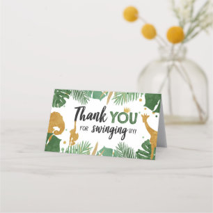 Safari Animals Treat Bag Topper Goodie Label Gold Plaatskaartje
