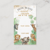 Safari animals Tropical Baby shower crackers game Informatiekaartje (Voorkant)