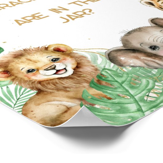 Safari animals Tropical Baby shower crackers game Poster (Hoek)