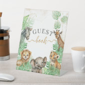 Safari animals Tropical Baby shower gastboek Reclamebord Met Voetstuk (Insitu)