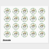 Safari Animals Tropical Baby shower Round Sticker (Vel)