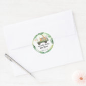 Safari Animals Tropical Baby shower Round Sticker (Envelop)
