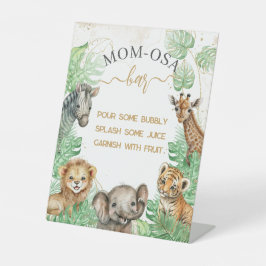 Safari animals Tropical greenery Baby shower bar P Reclamebord Met Voetstuk