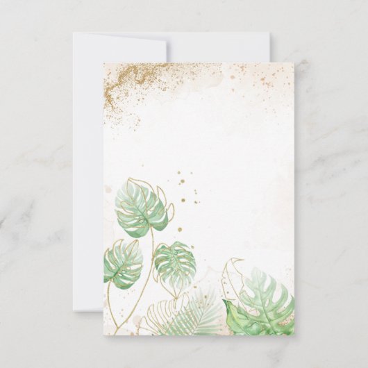 Safari animals Tropical greenery Baby shower Bedankkaart (Achterkant)