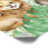 Safari animals Tropical greenery Baby shower diape Poster (Hoek)