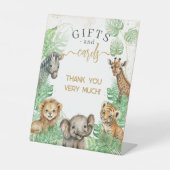 Safari animals Tropical greenery Baby shower gifte Reclamebord Met Voetstuk (Voorkant)