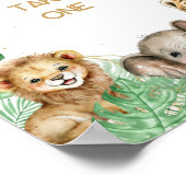 Safari animals Tropical greenery Baby shower gunst Poster (Hoek)