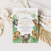 Safari animals Tropical greenery Baby shower Kaart