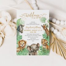 Safari animals Tropical greenery Baby shower