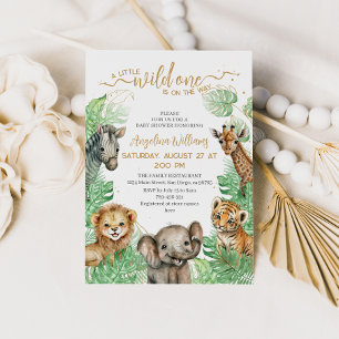 Safari animals Tropical greenery Baby shower Kaart