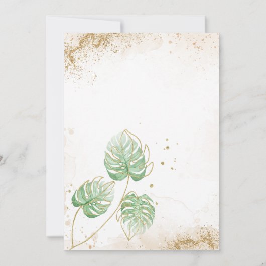 Safari animals Tropical greenery Baby shower Kaart (Achterkant)