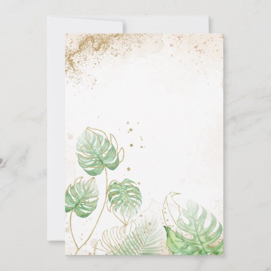 Safari animals Tropical greenery Baby shower Kaart (Achterkant)