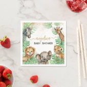 Safari animals Tropical greenery Baby shower Servet (Insitu)