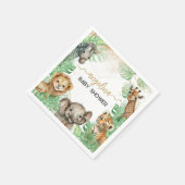 Safari animals Tropical greenery Baby shower Servet (Hoek)