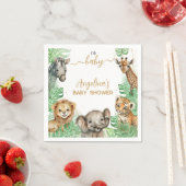 Safari animals Tropical greenery Baby shower Servet (Insitu)