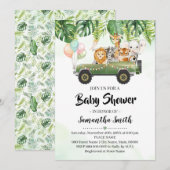 Safari Animals Tropical Oerwoud Zoo Baby shower Kaart (Voorkant / Achterkant)