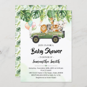 Safari Animals Tropical Oerwoud Zoo Baby shower Kaart