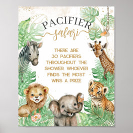 Safari animals Tropical Shower pacifier jager game Poster