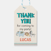 Safari Animals Verjaardag Dank u Label Cadeaulabel (Voorkant)