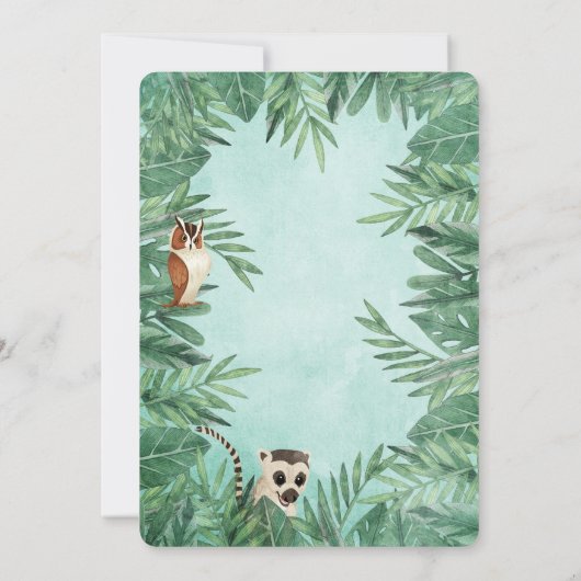 Safari Animals Verjaardag Oerwoud Party Boy Lets W Kaart (Achterkant)