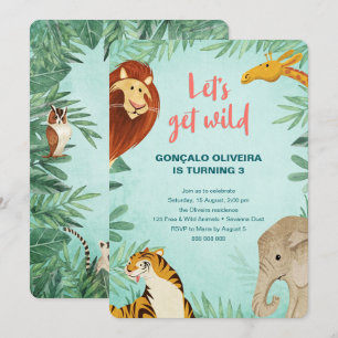 Safari Animals Verjaardag Oerwoud Party Boy Lets W Kaart