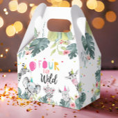 Safari Animals Vier keer Wild Birthday Pink Girl Bedankdoosjes