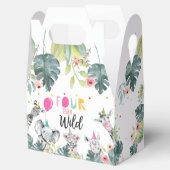 Safari Animals Vier keer Wild Birthday Pink Girl Bedankdoosjes (Geopend)