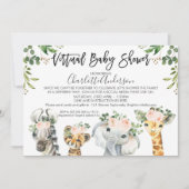 Safari Animals Virtual Baby shower Invitation Kaart (Voorkant)