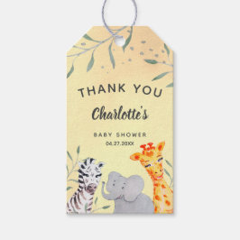 Safari Animals Waterverf Baby shower Favor Tags Cadeaulabel