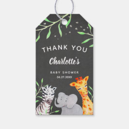 Safari Animals Waterverf Baby shower Favor Tags Cadeaulabel