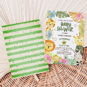 Safari Animals Waterverf Baby shower Kaart