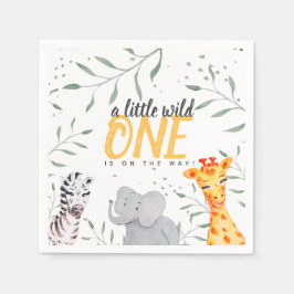 Safari Animals Waterverf Baby shower Papier Napkin Servet
