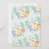 Safari Animals Waterverf Baby shower Uitnodiging (Achterkant)