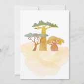 Safari Animals Waterverf Birthday Party Kaart (Achterkant)