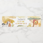 Safari Animals Waterverf Birthday Party Waterfles Etiket (Enkel label)