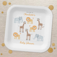 Safari Animals Waterverf gepersonaliseerd Baby sho