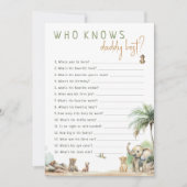 Safari Animals Wie kent papa beste spel Kaart (Voorkant)