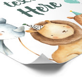 Safari Animals Wild Boy Birthday Party Table Sign Poster (Hoek)