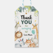 Safari Animals Wild Boy Verjaardag Dank u Label Cadeaulabel (Voorkant)