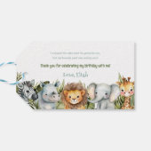 Safari Animals Wild Een 1e verjaardagscadeau Label Cadeaulabel (Achterkant Horizontaal)