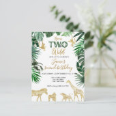 Safari Animals Wild One 1st Birthday Briefkaart (Staand voorkant)