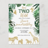 Safari Animals Wild One 1st Birthday Briefkaart (Voorkant)