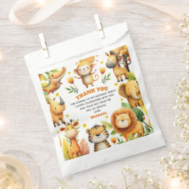 Safari Animals WILD ONE 1st Birthday Thank You Bedankzakje