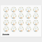 Safari Animals Wild One Baby shower Hartelijk dank Ronde Sticker (Vel)