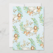 Safari Animals Wild One Baby shower Invitation Kaart (Achterkant)