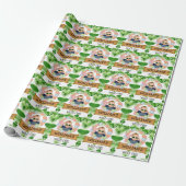 Safari Animals Wild One Birthday FOTO Cadeaupapier (Uitgerold)