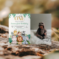 Safari Animals Wild One Birthday Foto