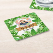 Safari Animals Wild One Birthday FOTO Kartonnen Onderzetters (Schuin)